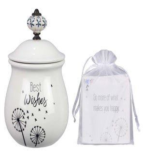 Ceramic Birthday/Best Wishes Jar with 20 Cards