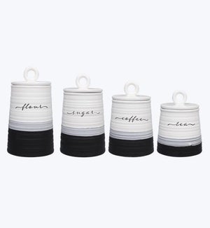 Rustic Modern Ceramic Canister 4/Set