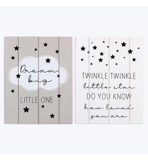 Wood Baby and Love LED Light Up Wall Signs, 2 Assortment