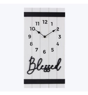 Wood Baby and Love Slat Board with 3D Typography Wall Clock