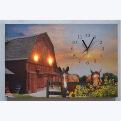 Canvas LED Light Up Barn Wall Art with Clock