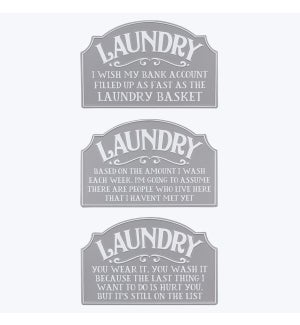 Metal Tabletop Laundry Sign, 3 Assorted