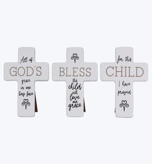 Wood Tabletop Baby Cross, 3 Assorted