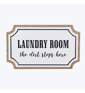 Wood with Embossed Enamel Laundry Wall Sign