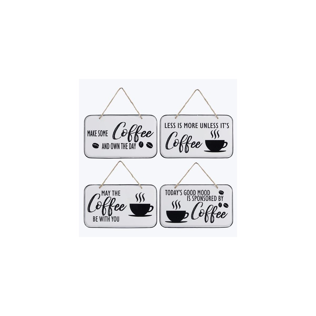 Metal Embossed Coffee Wall Sign 4 Assorted