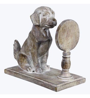Resin Pet Dog in the Mirror