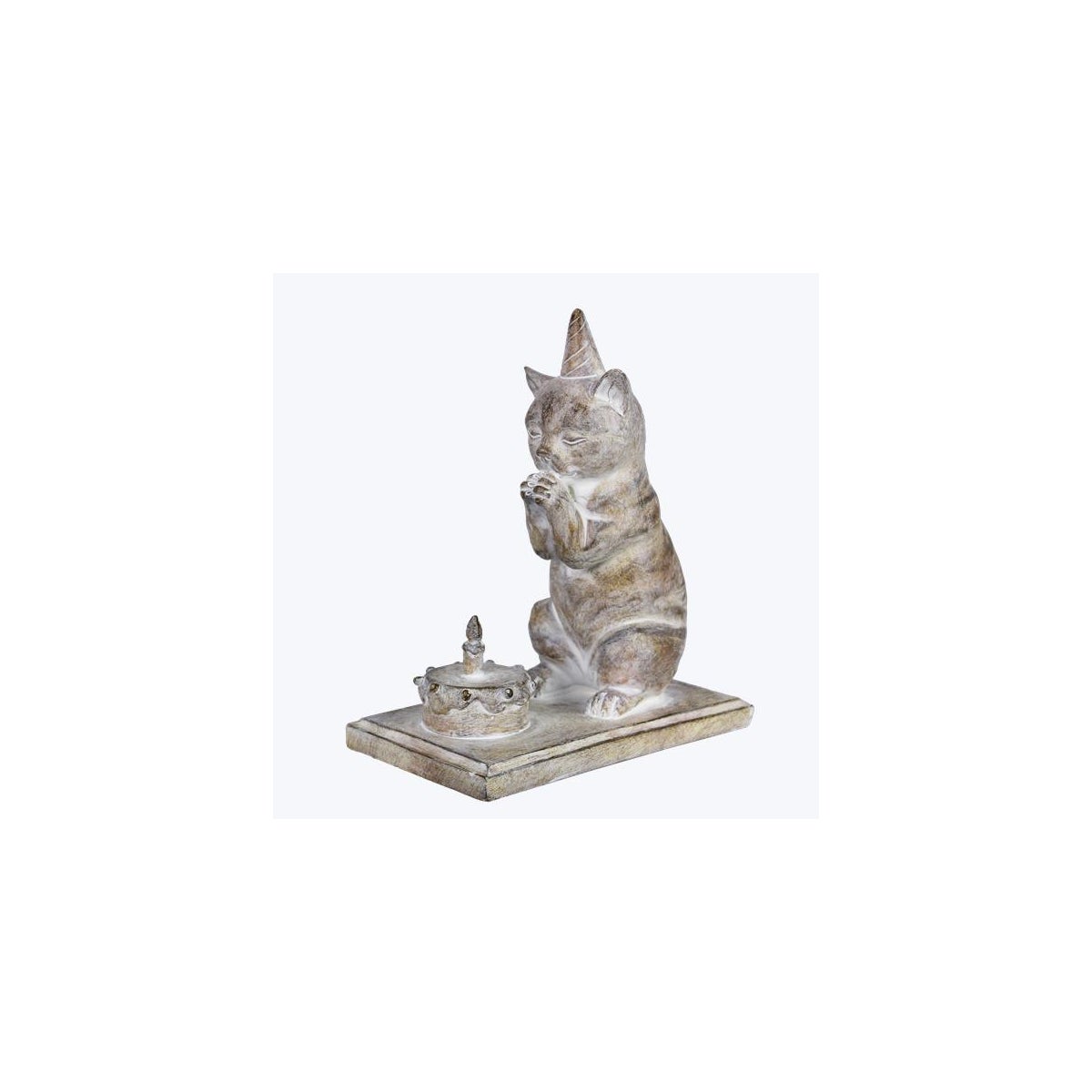 Resin Birthday Cat Figurine