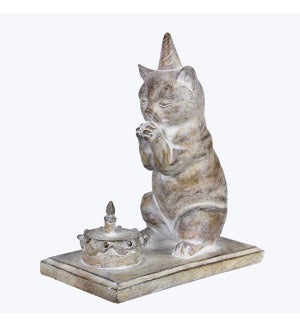 Resin Birthday Cat Figurine