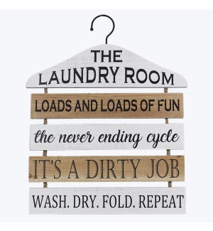 Wood Laundry Cloth Hanger Wall Sign