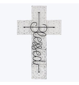 Metal Cross with Twist Iron Blessed Design