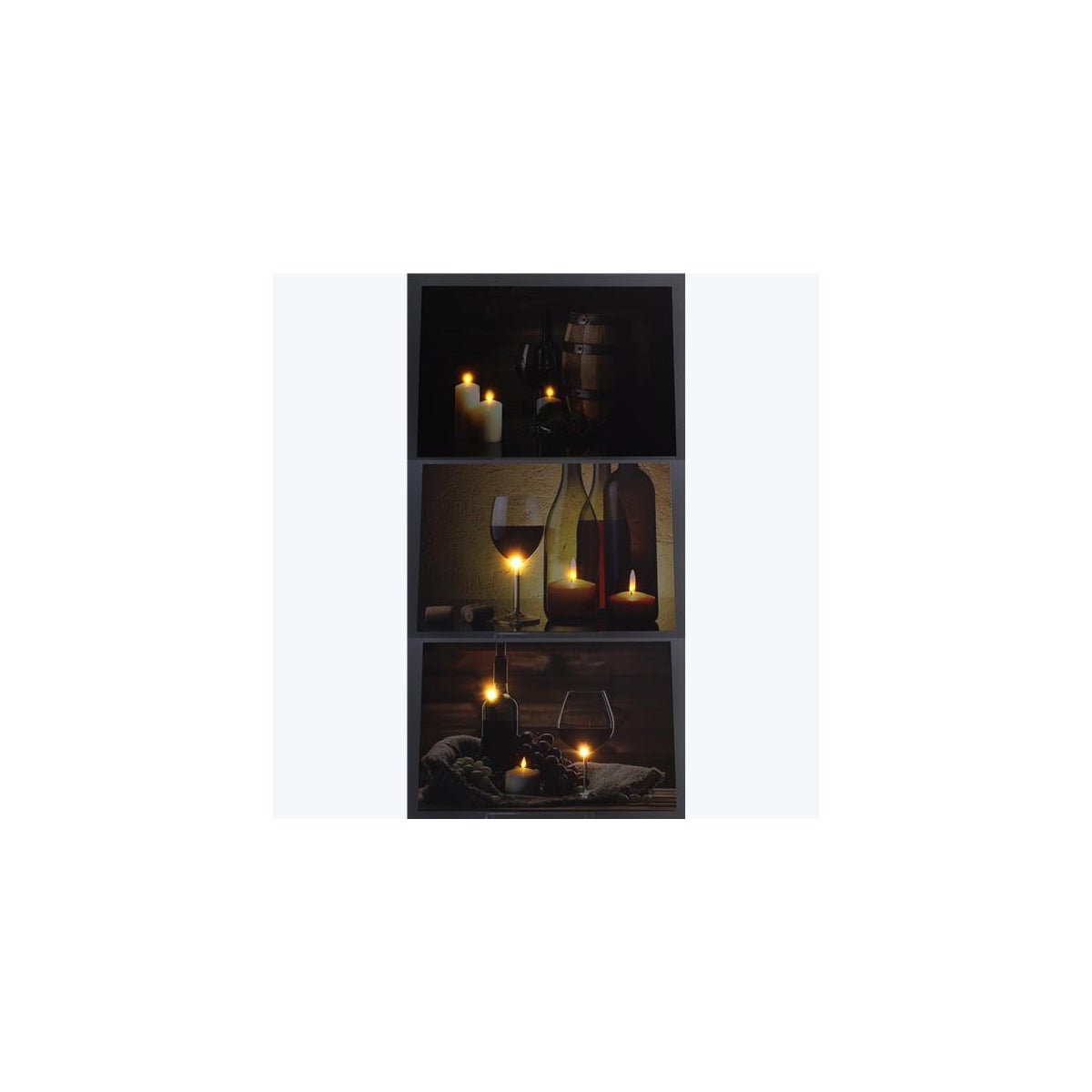 Canvas Wine Cellar LED Light Up Wall Art, 3 Assorted