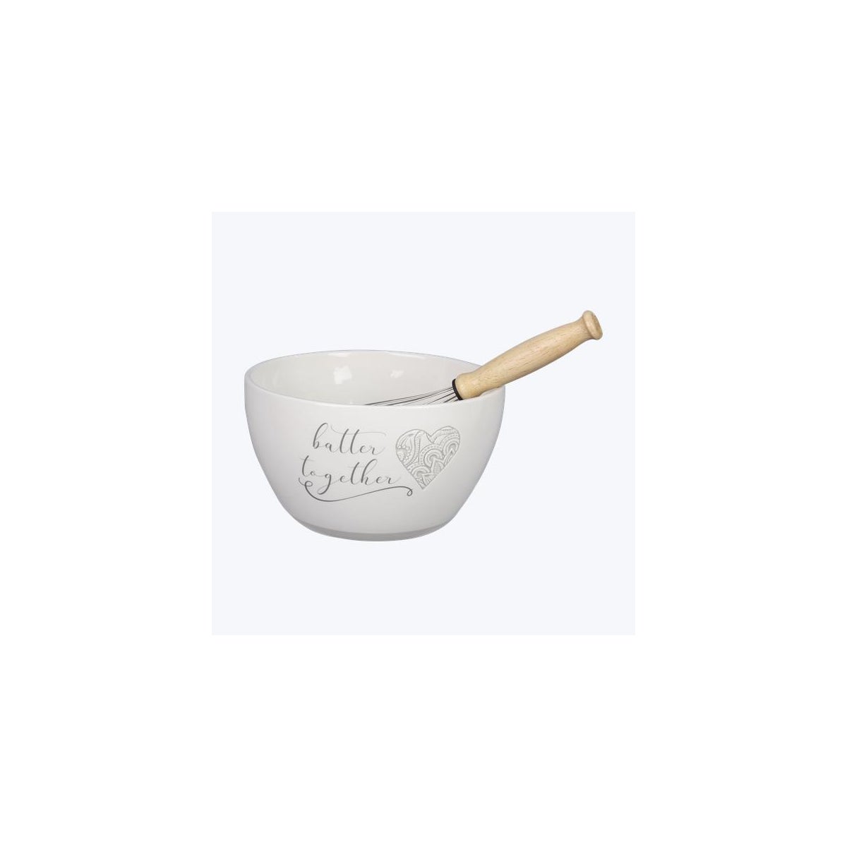 Ceramic Love/Wedding Mixing Bowl With Whisk