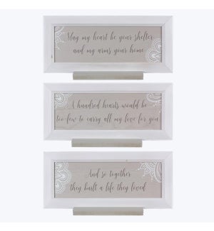 Wood Wedding Tabletop Signs with Stand, 3 Assortment