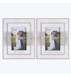 Wood Love/Wedding 4X6 Picture Frames, 2 Assortment
