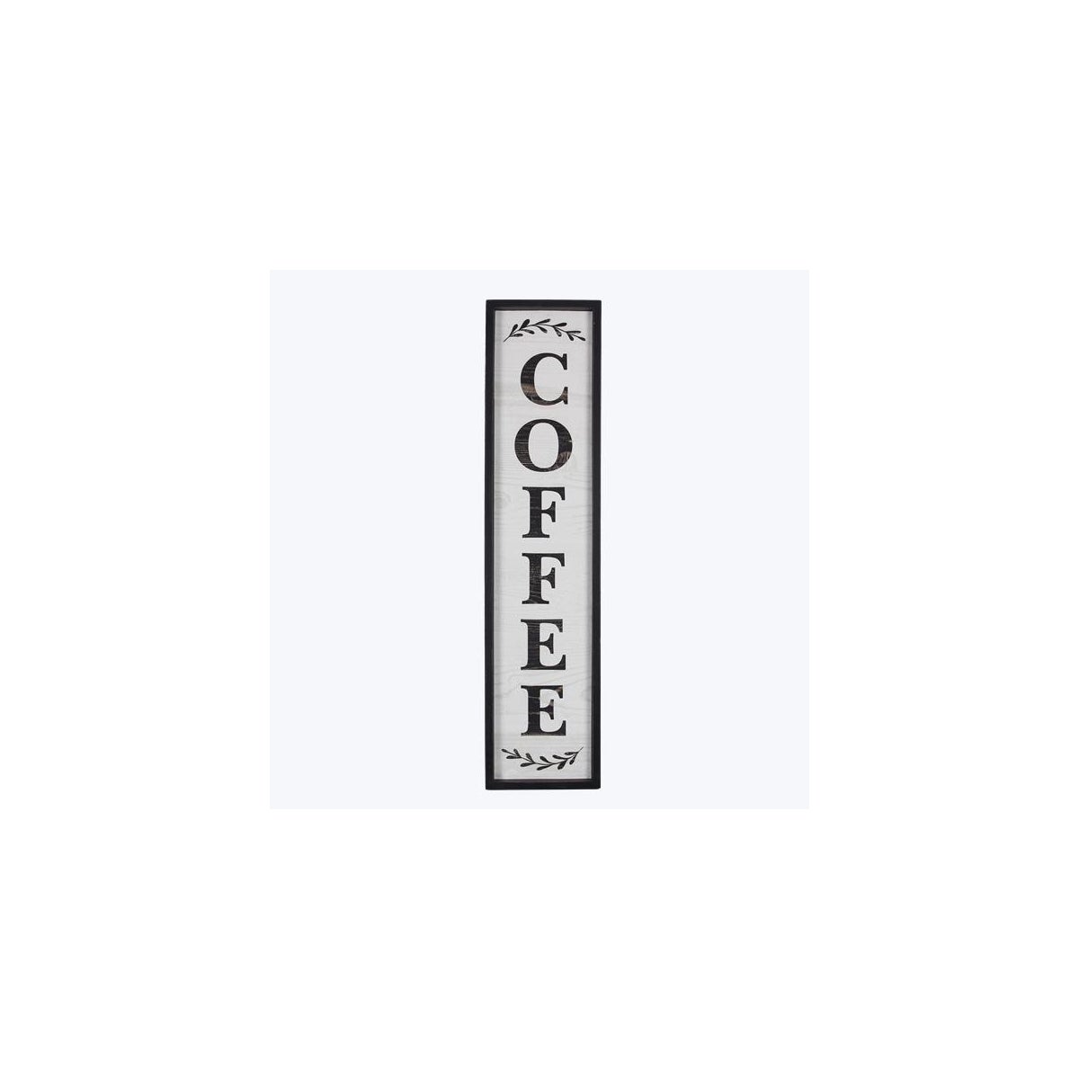 Wood Framed Vertical Coffee Wall Sign