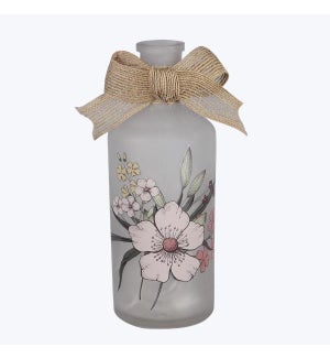 Glass Bottle With Painted Design, LED Light