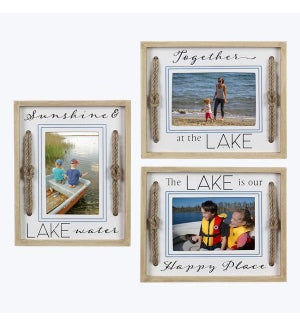 Wood 4X6 Lake Picture Frame, 3 Assorted