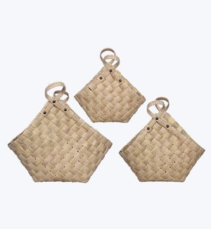 Wood Weaved baskets 3/Set