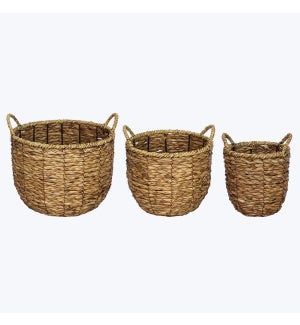 Grass Weaved Baskets, 3 pcs/set