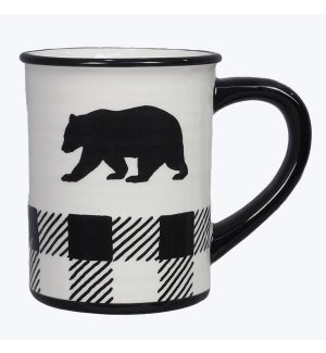 Buffalo Plaid Bear Cabin Ceramic Mug