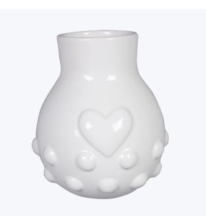 Ceramic Vase with Embossed Heart