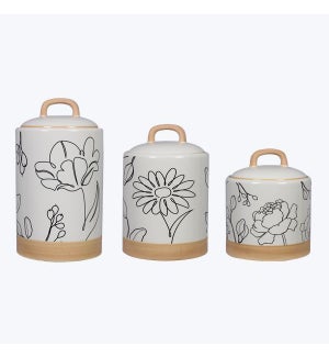 Ceramic Human Nature Canister Set of 3