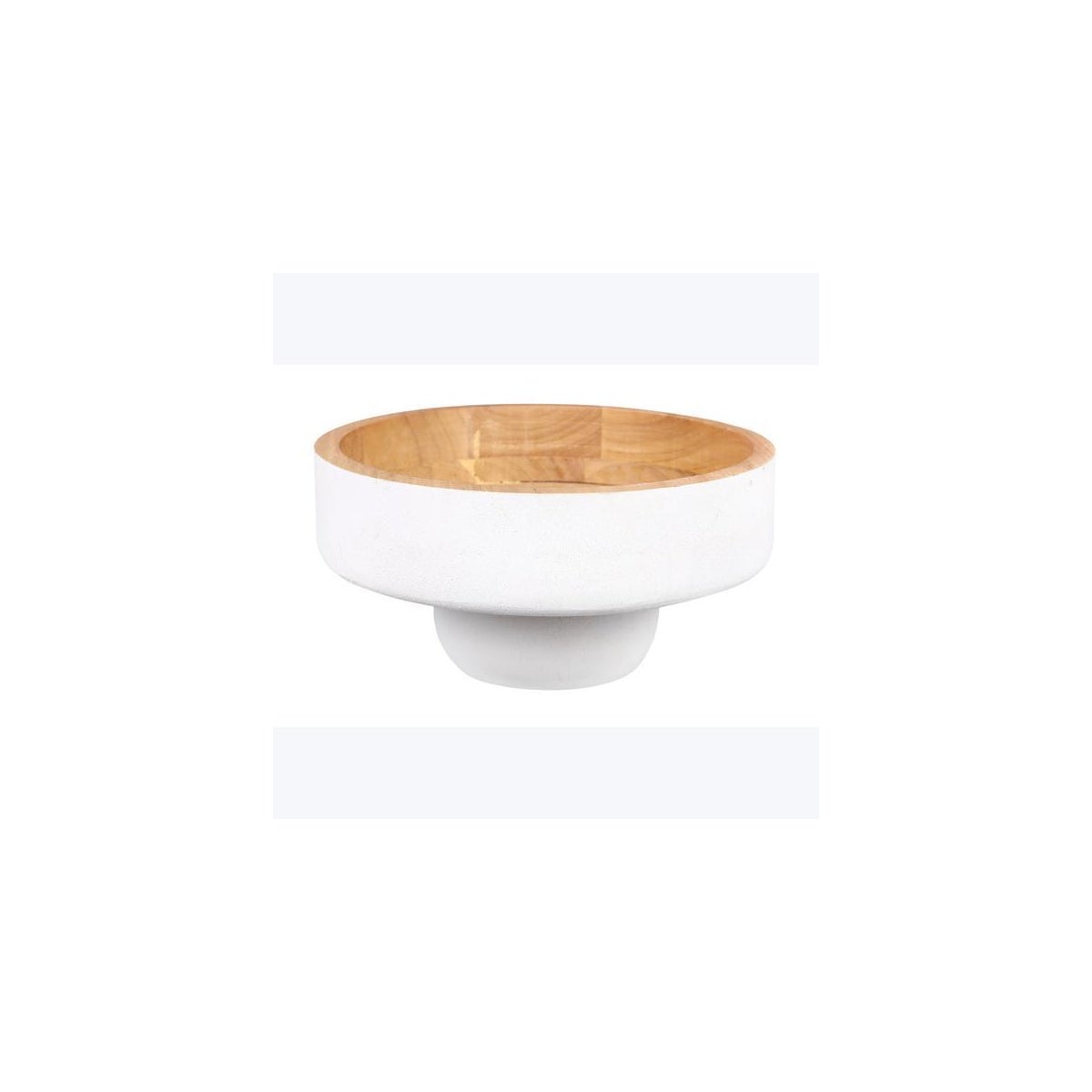 Wood Round Trinket Dish on Pedestal