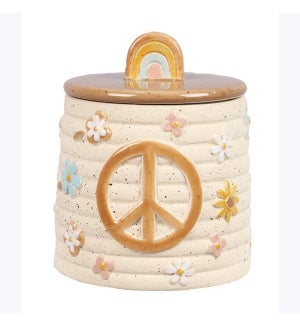 Stoneware Positive Vibes Peace Goodie Jar