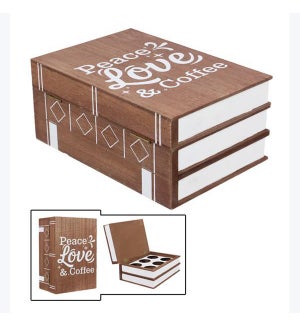 Wood Faux Book Coffee Pod Holder