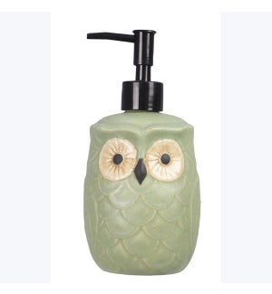 Stoneware Owl Lotion Dispenser