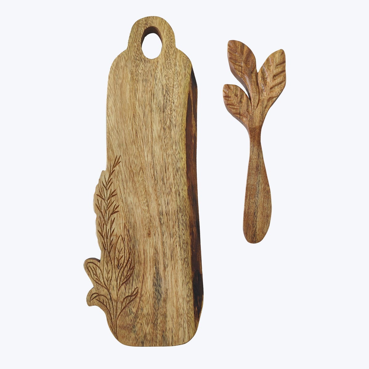 Acacia Wood Charcuterie Board with Spreader