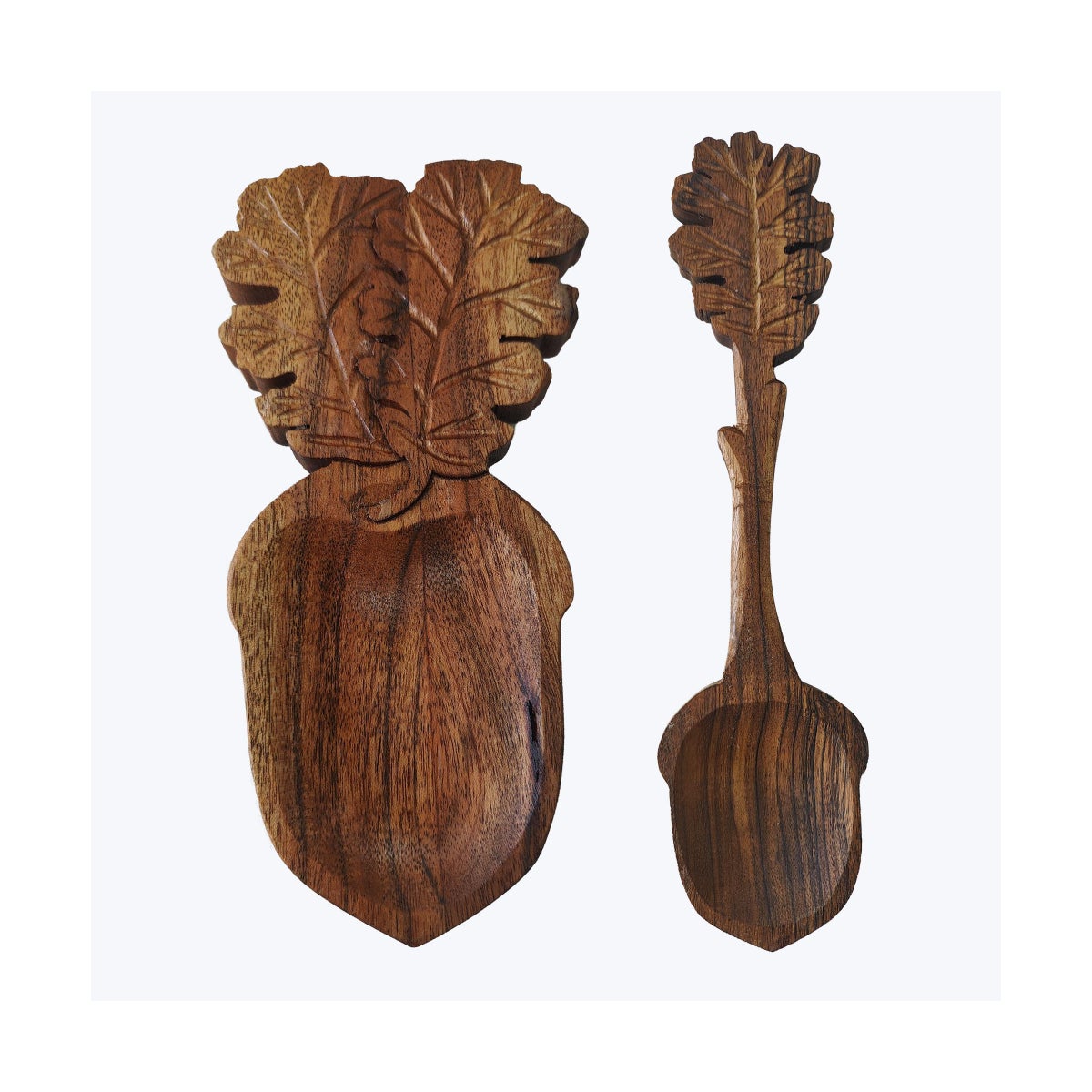 Acacia Wood Acorn Spoon Rest with Spoon