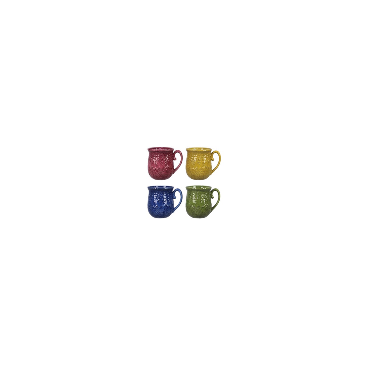 Ceramic Jeweled Boho Mug 4 Ast