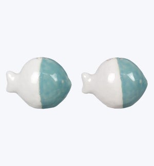 Stoneware Fish Salt and Pepper Set