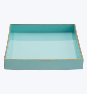 Acrylic Tiffany Blue Square Cocktail Tabletop Tray