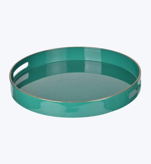 Acrylic Round Turquoise Cocktail Tabletop Tray