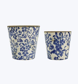 Ceramic Vintage Blue Ivy Pot 2/Set