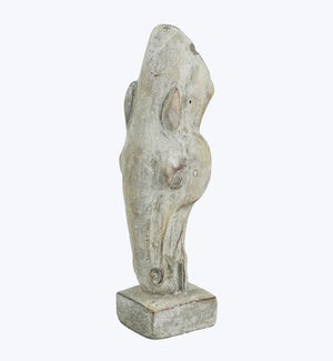 Cement Drinking Horse Vase in Antique White Finish