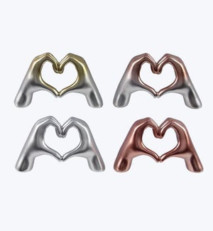 Resin Heart Gesture Hands 4 Ast