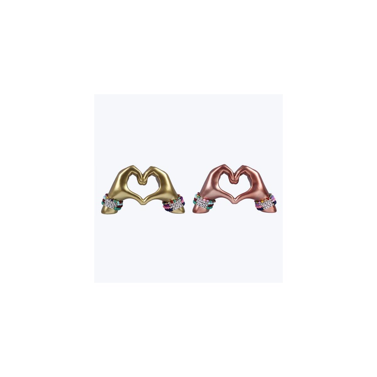 Resin Heart Gesture Hands with Removable Wearable Bracelets 2 Ast