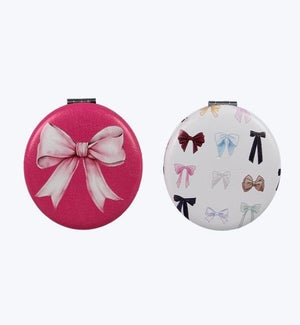 Bow Patterned Compact Mirrors 2 Ast