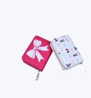 Bow Patterned PU Small Wallets 2 Ast