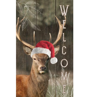 Wood Christmas Deer Wall Plaque
