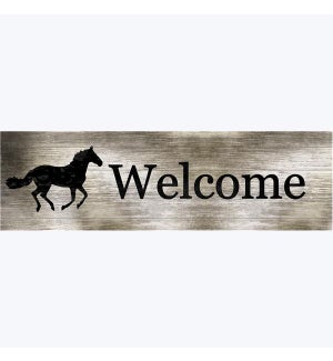 Wood Welcome Horse Wall Plaque