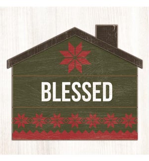 Wood Blessed Wall Plaque