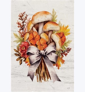 Wood Painted Mushroom and Leaf Fall Bundle Wall Plaque