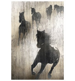 Wood Horses Wall Plaque