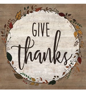 Wood Give Thanks Wall Plaque