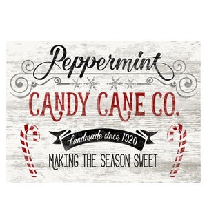 Wood Candy Cane Wall Plaque