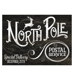 Wood North Pole Wall Plaque